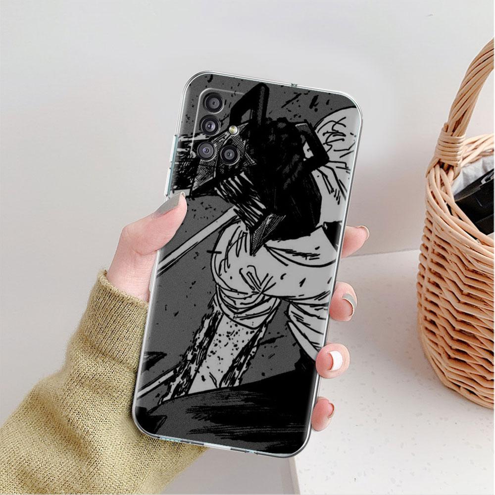 Clear Case For Samsung Galaxy A52 A12 A51 A32 A21s A71 A32 A22 50 A70 A31 A72 5G Phone Cover Chainsaw Man Cool