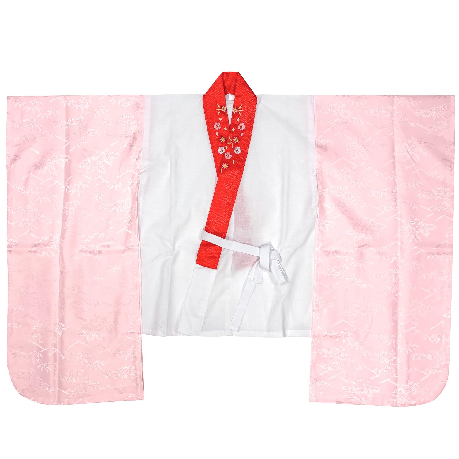 Undergarment with for Red Cherry Blossom Red [KYOETSU] [Kyoetsu] Shichi-Go-San Half-Length Collar, 3-Year-Olds (100cm), - Embroidery)