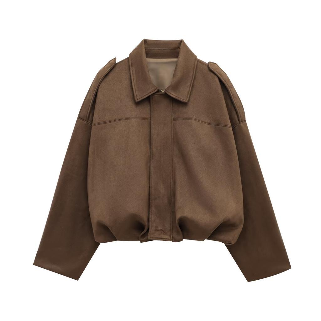 Fall and Winter European Style Zipper Loose Fit Jacket Women Casual