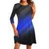 Women's Fashion Casual Print Round Neck Three-quarter Sleeve Short Dress
