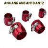 2PCS Automotive Hose Clamp Aluminum Alloy Clamp AN4 AN6AN8AN10AN12 Radiator Modification Fuel Pipe Buckle Hose Connector