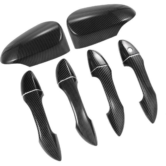 

Set Car Rear View Driver Passenger Side Mirror Cover Cap Overlay Black Carbon Fiber for Toyota Corolla 2014-2018 Mirror Guard Covers Exterior Trims