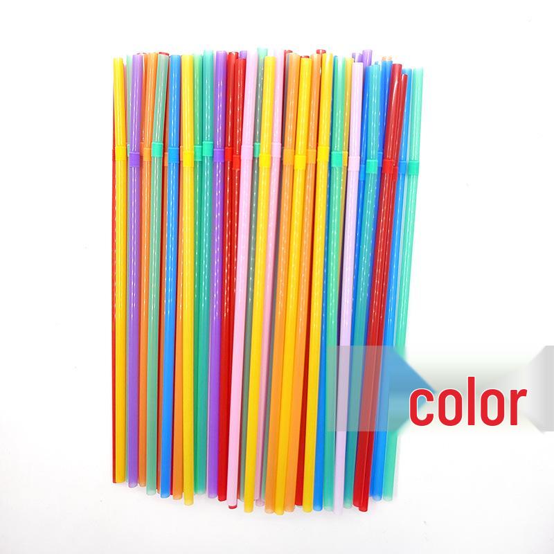 Цветные гнущиеся одноразовые соломинки Shuangtong для напитков 100 pieces