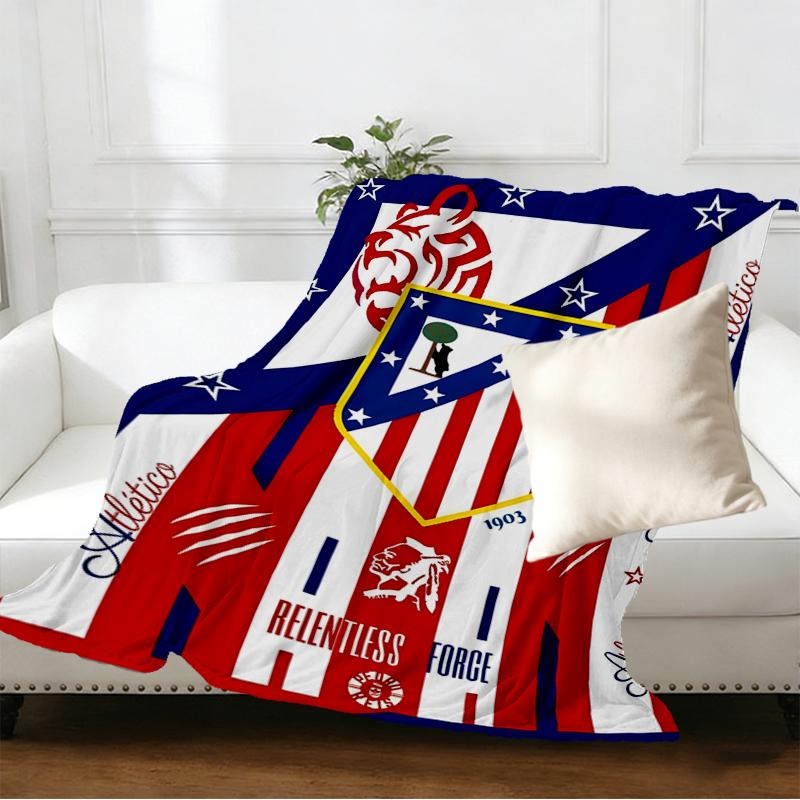 Coperta con Stampa Atletico Madrid - Morbida e Confortevole, per Camera da Letto, Viaggio, Divano, Decorazione per la Casa - Regalo di Compleanno o Natale per un Amico