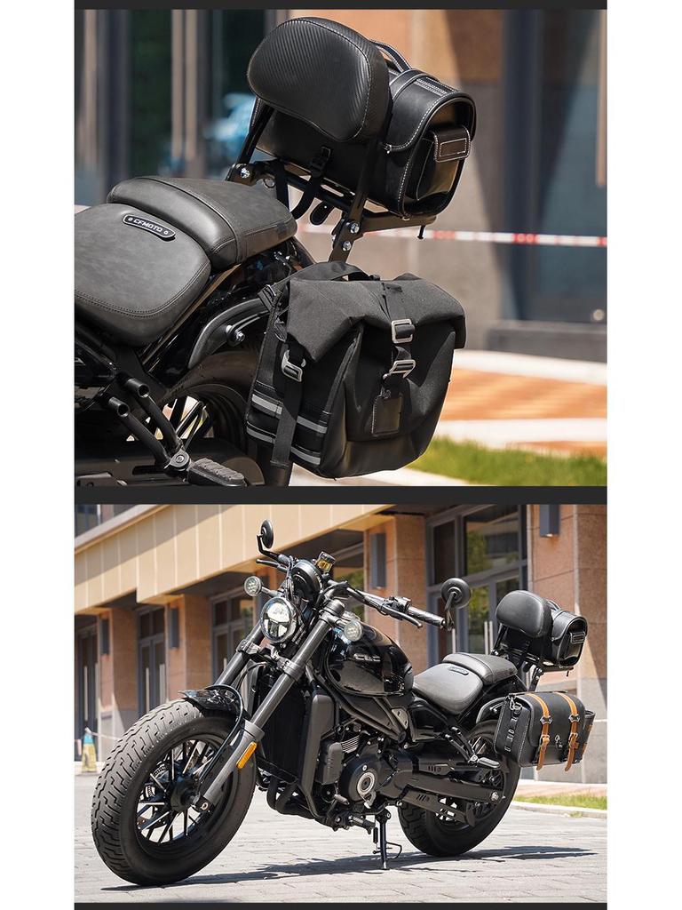 CFMOTO 450clc Upgrade: Anti-Fall Bumper, Retro Side Bag, Helmet Bag, Foldable Backrest, Luggage Rack