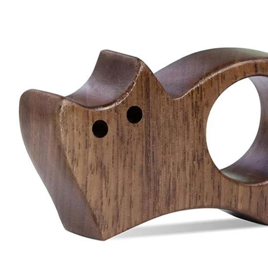 Wooden Thumb Bookmark for Cats Dogs Walnut Page Holder One-Handed Reading Portable Book Clip Handcrafted Gift for Book Lovers