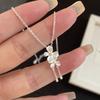 Women Elegant Zircon Irregular Flower Chain Necklace Fashion Silver Color Pendant Necklace Choker Female Party Jewelry Girls Gifts