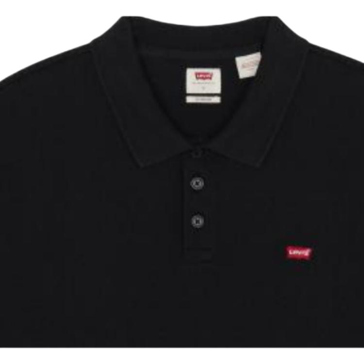 Levis Solid Color Short Sleeve Polo Shirt Unisex tops Black A0229-0005