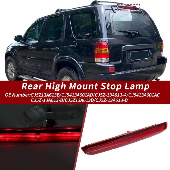 LED Third Brake Light for Ford Escape 2013-2019 No.CJ5Z13A613B/CJ5413A601AD Red 3rd High Mounted Stop Lamp Rear Center High Level Brake Light