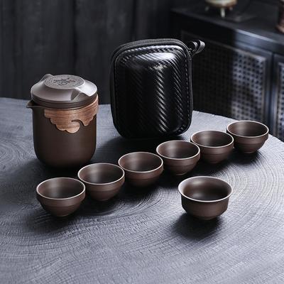 Purple Sand Travel Express Cup Outdoor Tea Set Portable Storage Bag One Pot Seven Cup Tourism Tea Making Tool