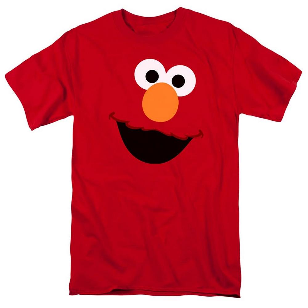 Sesame Street Unisex Adult Elmo Face T-Shirt