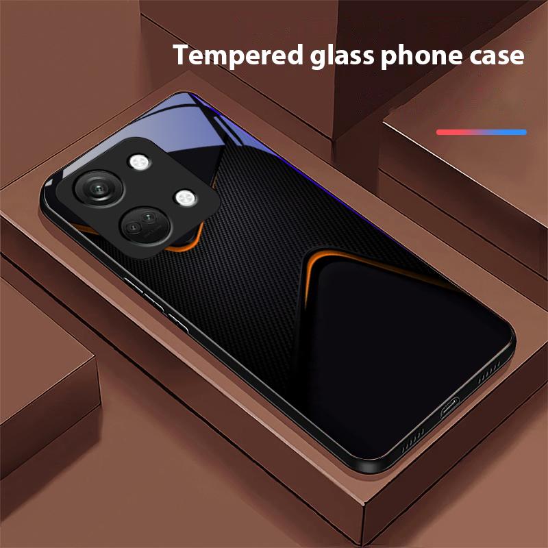 Simples e Grande Para OnePlus Nord 3 5 6T 7 Pro 8 12 10T Reno8 Lite 5G 10R Nord N30 Capa de Telefone Rígida de Vidro Temperado Preta