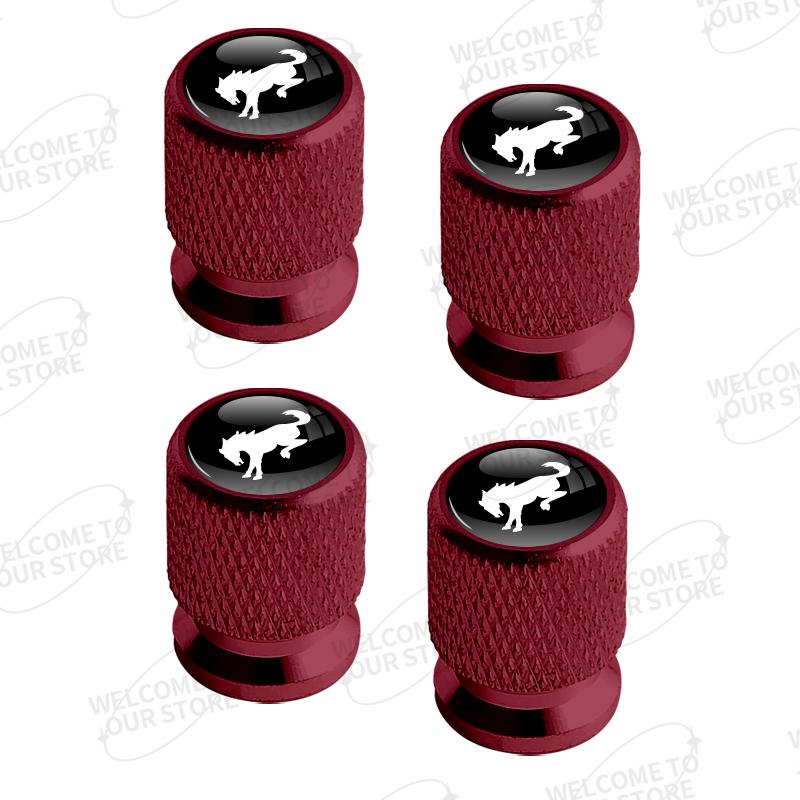 Aluminum For Ford Bronco Logo ST Line Focus Fiesta EcoBoost Hybrid 4pcs Car Decor Wheel Tire Valve Caps Stem Cover Accessories