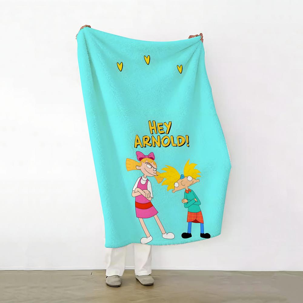 

Cartoon H Hey A Arnold! Throw Soft Warm Flannel Fleece Throw Blanket for Sofa Bed Travel Home 75cmx90cm