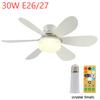 E26/E27 Fan LED Light Ceiling Fans with Lamp and Remote 30/40W Light Bulb Fan Dimmable Timed for Bedroom Kitchen Living Room