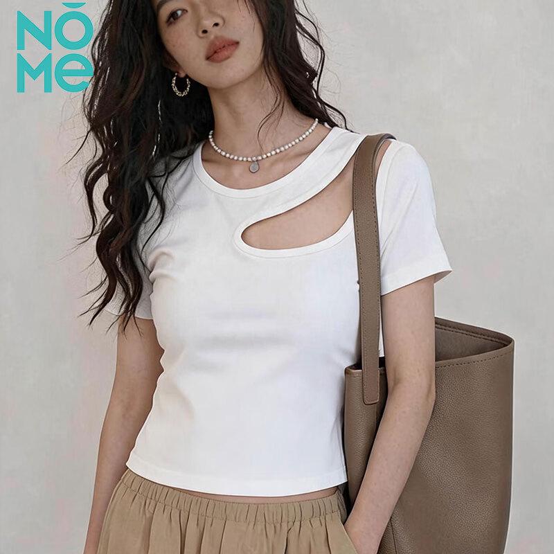 NOMe Women s Slim Fit French Style Short Sleeve Crop Top 2XL белый