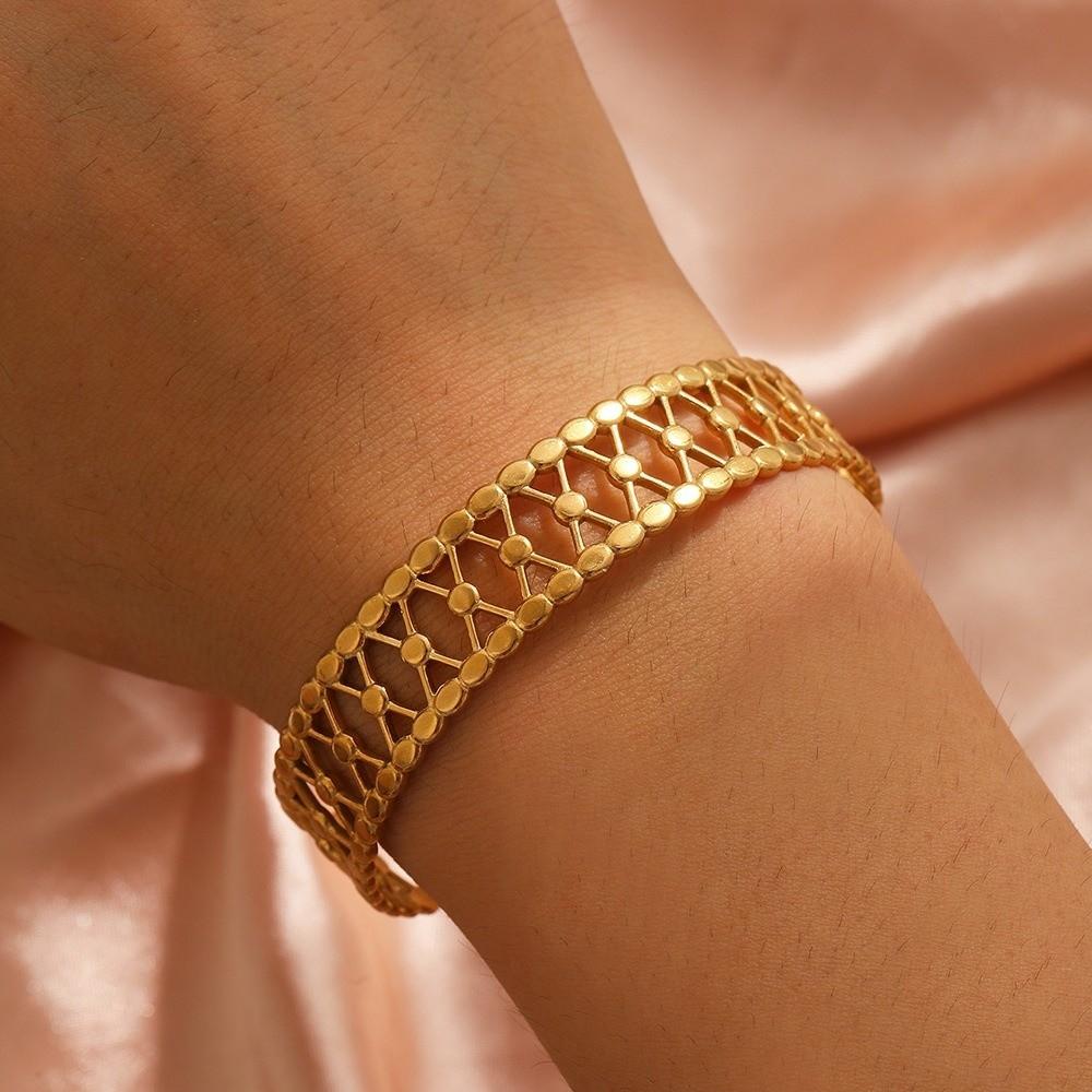 Stackable Geometric Bangle Vintage Style Stainless Steel Bangle Cuff Bangle Bracelet  for Gifts