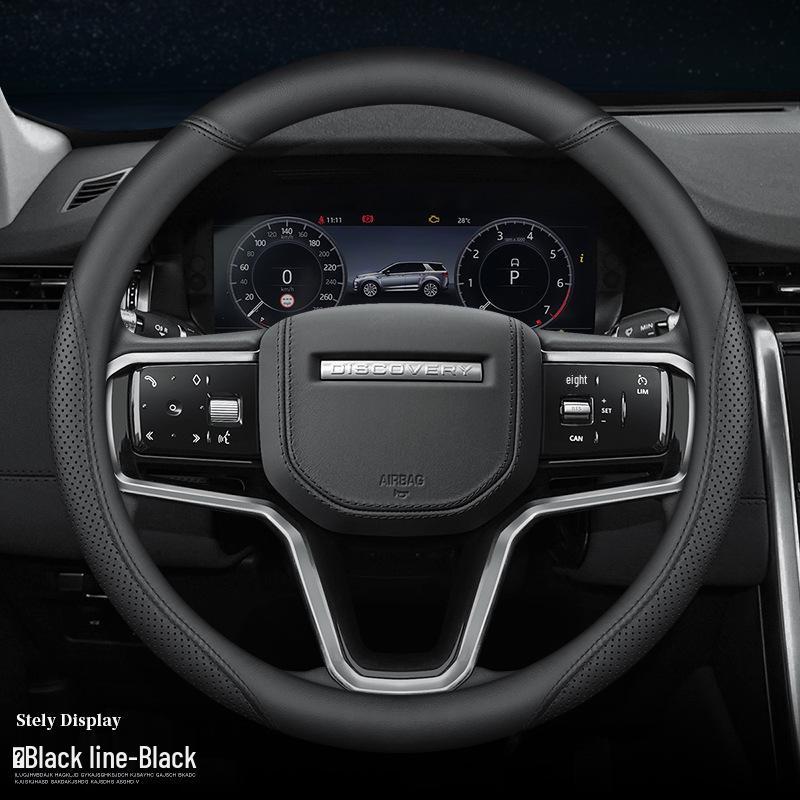 Ultra-Thin Genuine Leather Steering Wheel Covers for Range Rover Sport, Evoque, Discovery 34, and Divine Sport