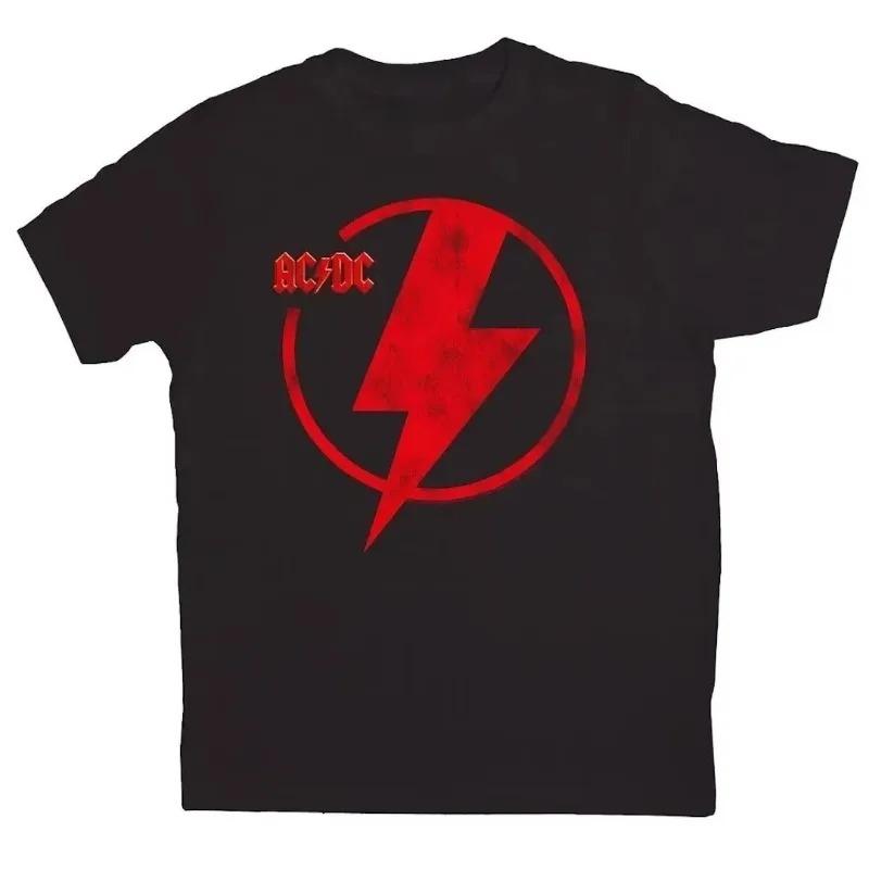 Letter ACDC Printing Summer Women T-Shirt Rock Band Graphic Clothing Men Fashion Tops Tees Female Casual Streetwear