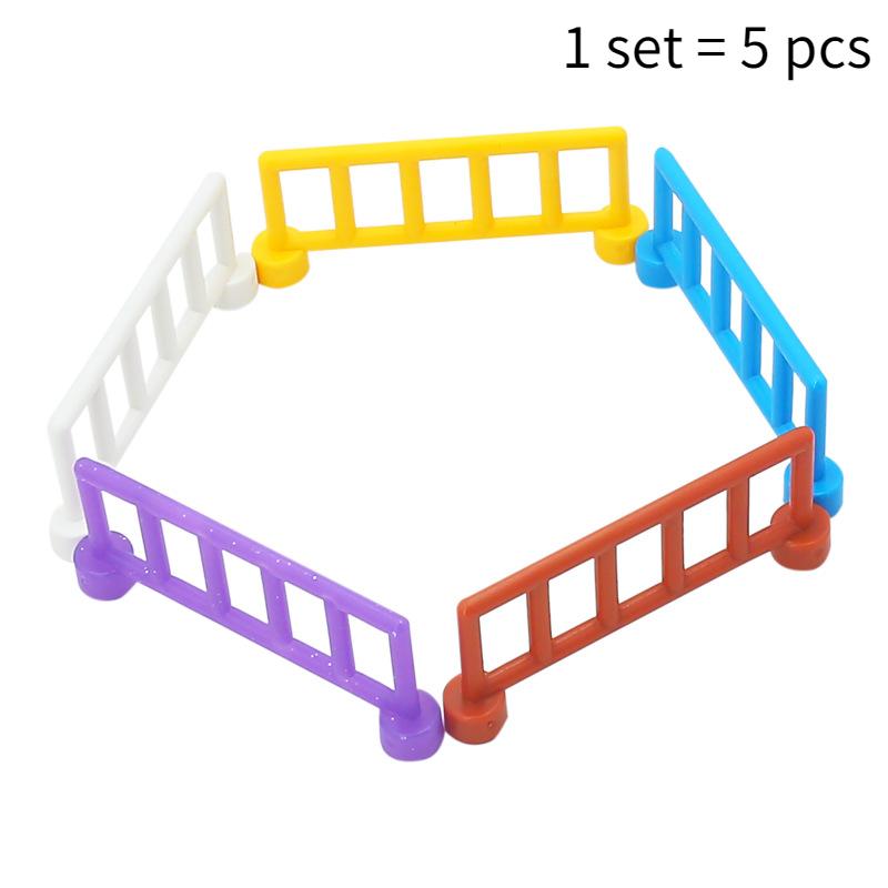 Big Building Block Accessories Train Track Traffic Signs Light Roadblock Parking Pole Fence Compatible Outdoor Series Kids Toys