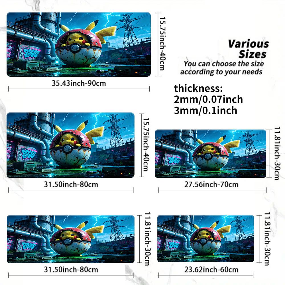 Snorlax Relaxing on Trampoline in Autumn Forest Gaming Mouse Pad with NonSlip Rubber Base 30x80x0.2cm