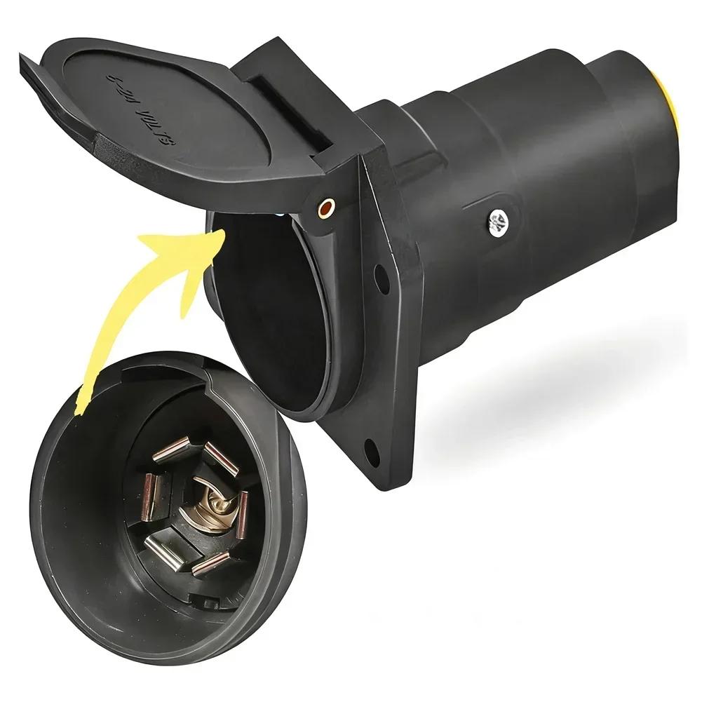 7 Pin RV Blade Trailer Wiring Harness Connector Female End for Truck Vehicle Side with Dust Cover for Trailer Brake System China Mainland