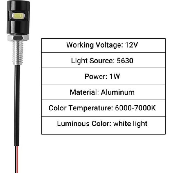 10 Pcs Motorcycle License Plate Light 12v LED License Plate Light Bright Alum