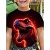 Letnia koszulka dziecięca Fajny Dinozaur Nadruk 3D Modna Streetwear Krótki rękaw Outdoor Koszulki dla chłopców Top Ubrania dla dziewczynek