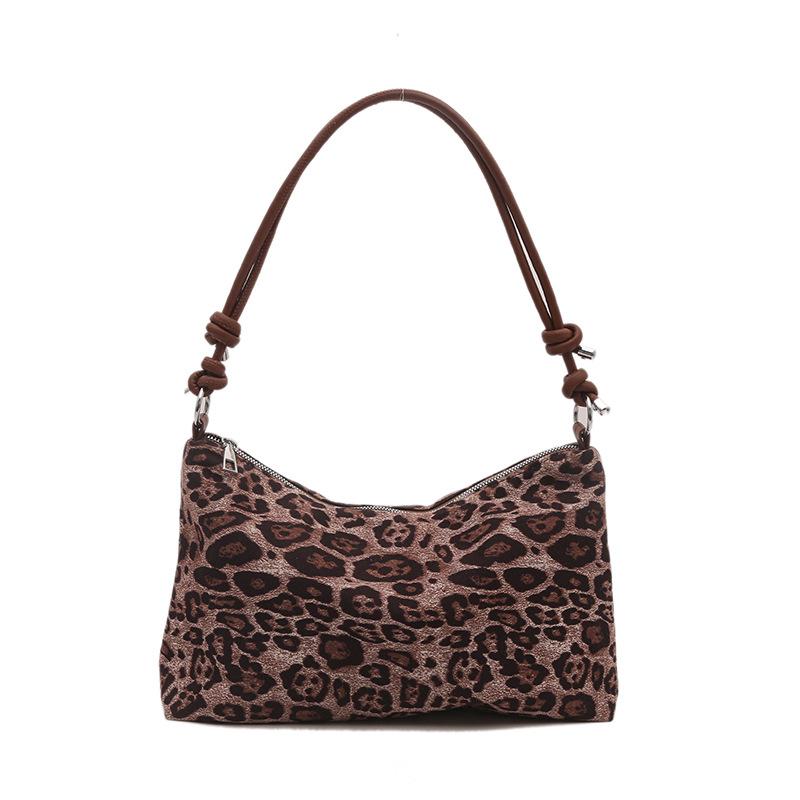 Popular Leopard Print Large Capacity Bag for Women In Autumn and Winter New Versatile Crossbody Bag Casual One-shoulder Bucket Bag