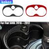 Carbon Fiber Car Accessories Cup Holder Panel Decorative Modified Interior Trim Soft Cover Sticker For Fiat 500L 2014-2017