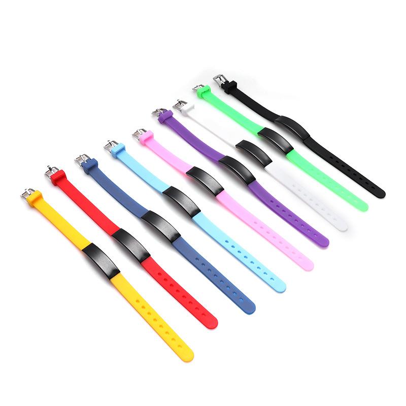 Personalized Custom Name Number Children Silicone Bracelet Silicone Stainless Steel Bracelets Jewelry Gift