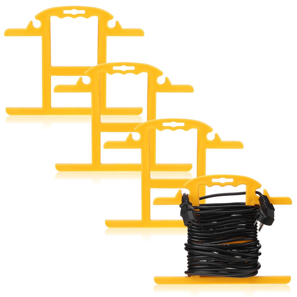 4Pcs Abs Heavy Duty Extension Cord Storage Reel, Portable Cord Organizer, Yellow H-Shape Wrap-Holds Extension Cord Winder For In