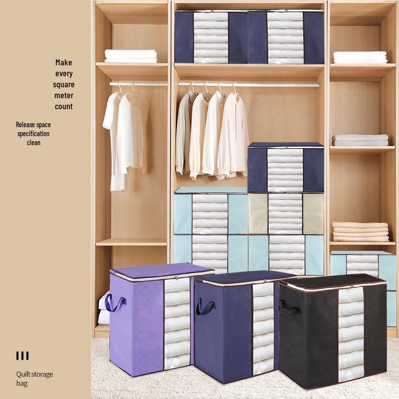 Thickened Cotton Quilt Bag: Durable, Dustproof, Large Capacity, Non-Woven Storage for Clothes