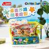 Jaki Crayon Shin Chan Haruhide Sailor Beach Party Building Blocks Cartoon Puzzle Toy Activity Model Decoration Children'S Gift
