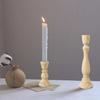 Wooden Candlesticks Unfinished Wood Candle Holder Pillar Taper Candle Stands for Wedding Party Birthday Home Table Decoration