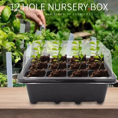 12 Holes Seedling Trays Seed Starter Tray Plastic Nursery Pots With Breathable Hole Planting Seed Growing Starting Seedling Tray