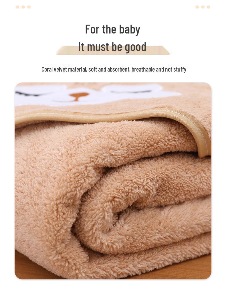 Children's Hooded Bath Poncho: Soft Coral Fleece Towel and Swaddle Blanket