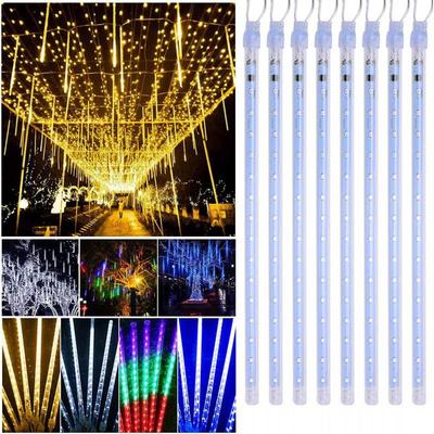 Solar-Powered LED Meteor Shower Lights: Colorful, Waterproof Outdoor String Lights for Trees