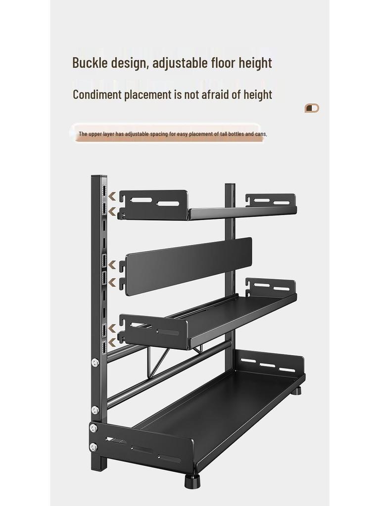 Multi-layer Kitchen Utensil Organizer: Knife Holder & Condiment Rack