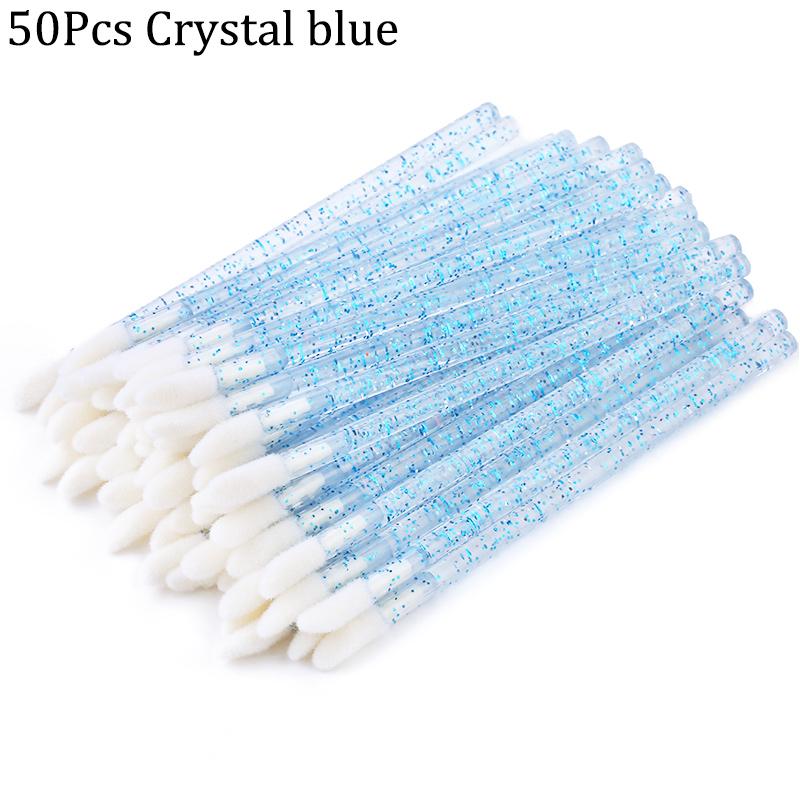 50Pcs Disposable Crystal Eyelash Brush Lashes Micro Lip Brushes Supplies Applicator Cleaner Beauty Eyelash Extension Tools