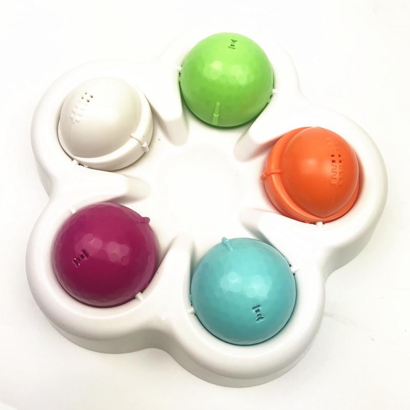 

New Interactive Pet Toy Slow Feeder Cat Food Puzzle Toy Anti-Slip Cat Food Bowl Treat Dispenser for Cats IQ Training белый