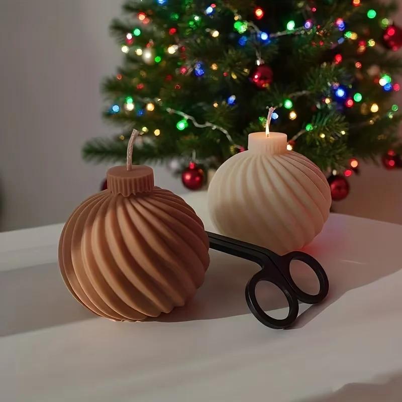 Top Quality Silicone Mould for DIY Christmas Tree Ball Candle - Reusable round Craft Mould for Holiday Decor & Jewelry Making