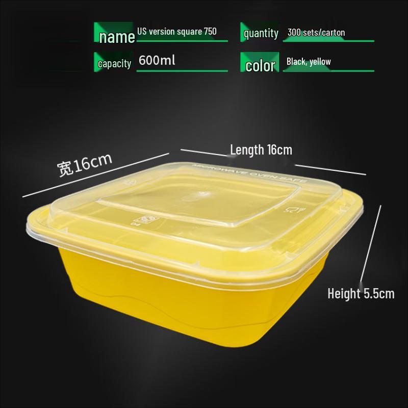 Disposable Rectangular Plastic Food Containers with Lids