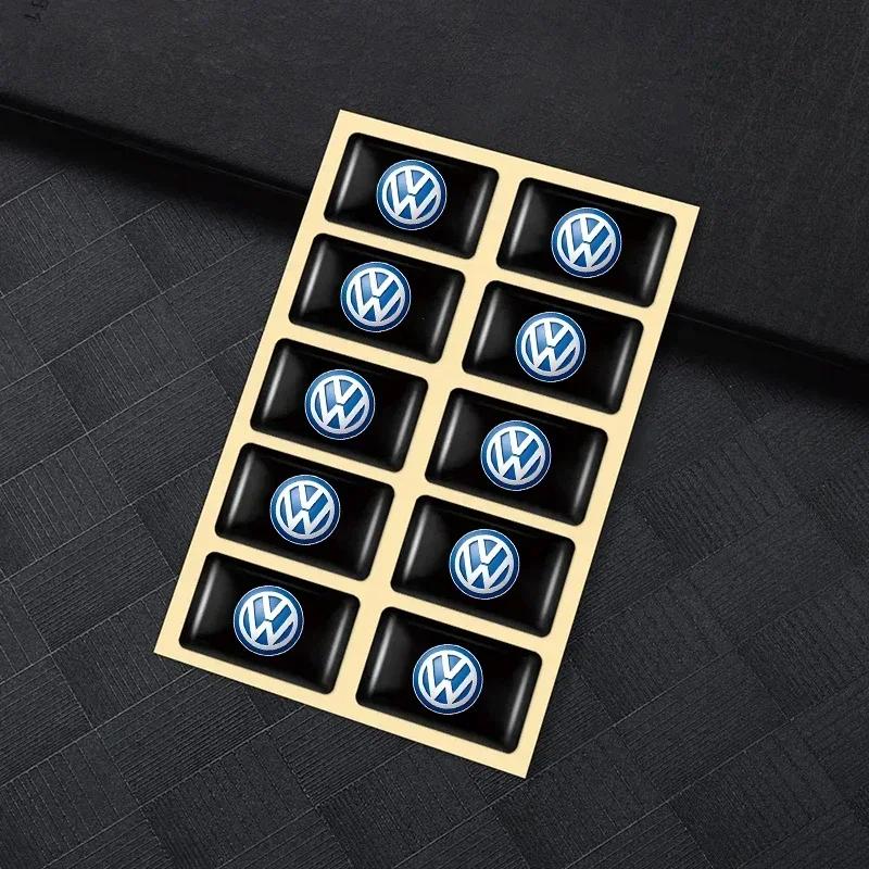 10Pcs VW Logo Emblem Stickers Car Interior Decorative Decals For Volkswagen Polo Arteon Tiguan Golf Touareg GTI Amarok Passat CC