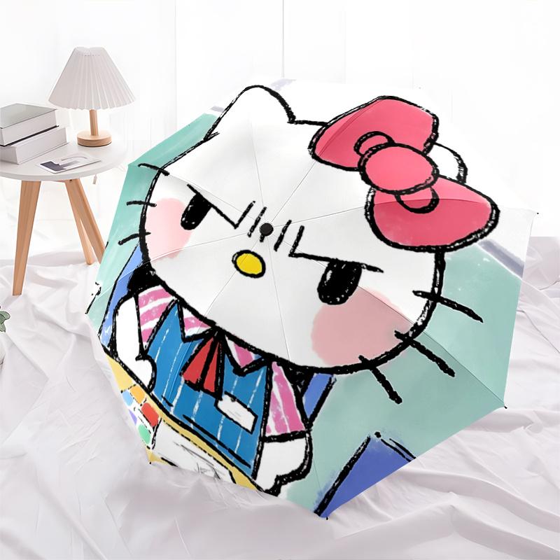 

1pc Hello Kitty Automatic Opening/Closing Umbrella with Foldable Design, 8-Rib Iron Frame, Outdoor Use, Perfect Gift for Fans, Travelers, Daily Use, S