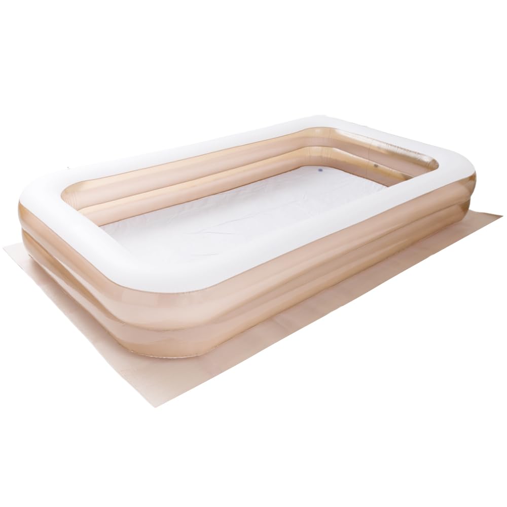 Thick Pool Mat [Pool Mat to Make Kids Smile] Large Size for 300cm, 250cm, 200cm, and 150cm Pools - Large Home Use Seat Cover (Greige, 305cm x 185cm x