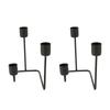 2 Pcs 3 Arm Candle Holder Black Simple Modern Candlestick Holder Decorative Candelabra for Wedding