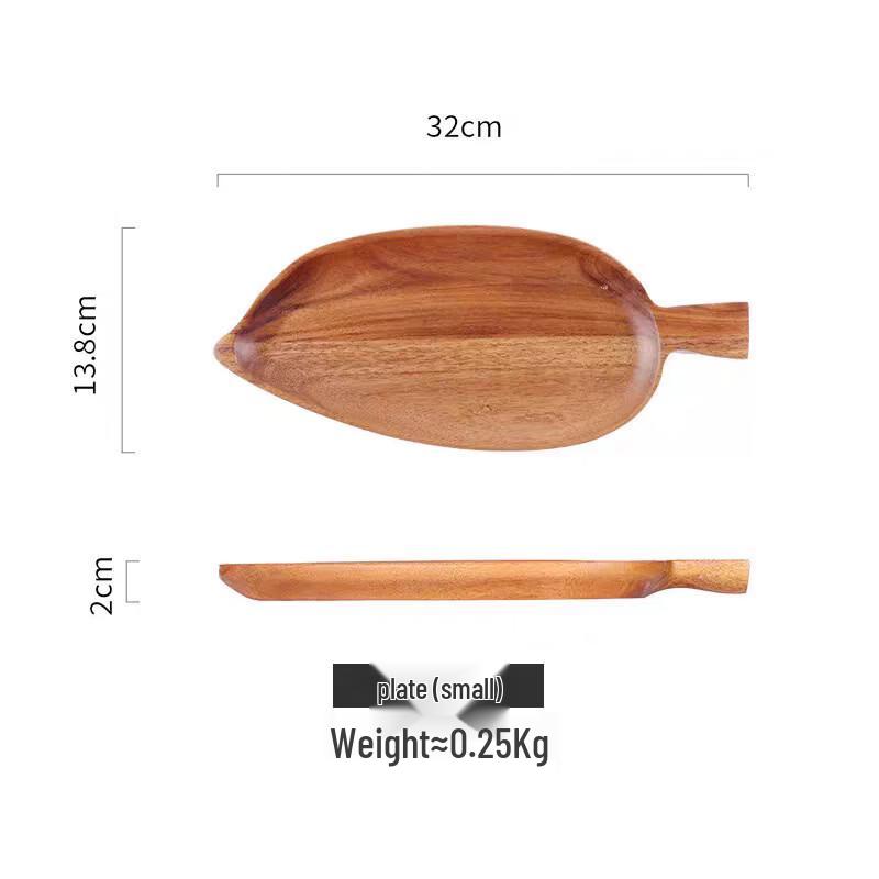 OLOEY Wooden Leaf-Shaped Afternoon Tea Tray