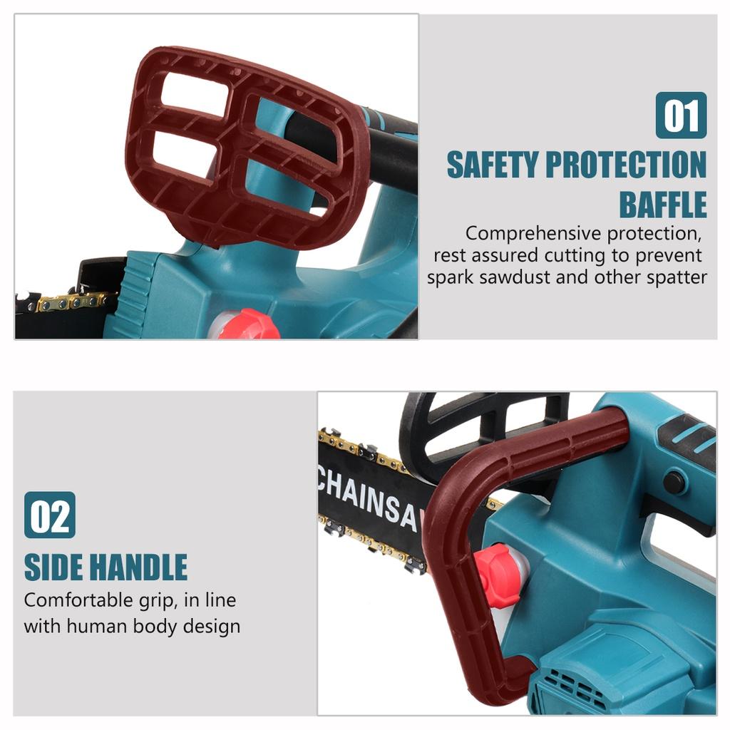 88VF 12Inches Portable Rechargeable Woodworking Tools Cordless Electric Saw Pruning Chain Saw 5 Wood Cutter With 2 Battery New