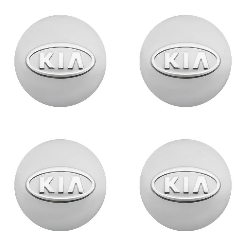 AABIY1 4pcs 3D 56mm Car emblem Wheel hub Center Cap Badge covers sticker Decals Styling accessories For KIA EV6 Sorento Niro Stinger